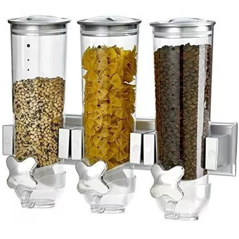 Barrels Cereal Machine Kitchen Storage Containers Round Grain Dispenser Oat Storage Tank Self-service Food Storage Container