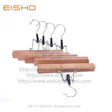 EISHO Anti robo falda de madera pantalones perchas