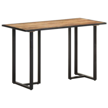 Table à manger de base en bois et en acier noir rugueux pour votre salle à manger