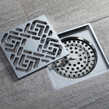 HIDEEP Chrome Plating Art Square Copper Floor Drain
