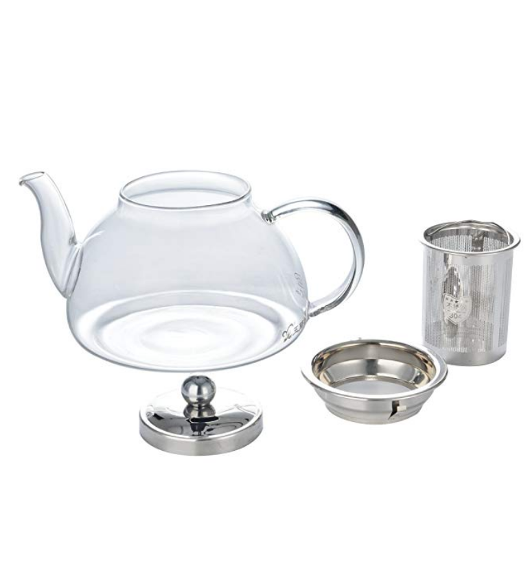 set da tè in vetro borosilicato di lusso personalizzato resistente al calore grande teiera