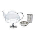 custom heat resistant luxury large borosilicate glass tea set teapot