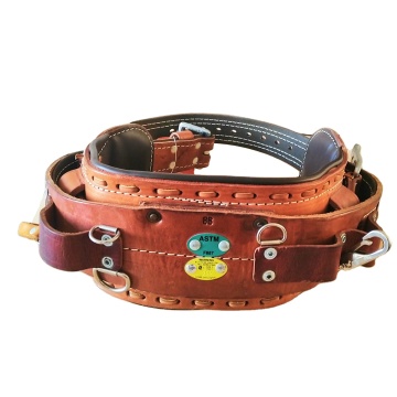 Runze Tool Cowhide Safety Harness for Electrical Equipment Lineman Climbing Belts