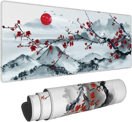 Custom Cherry Blossom Large Gaming Desk Mat Mouse Pad