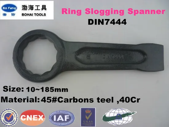 100mm DIN7444 Ring Slogging Spanner (10~185mm) 45# Carbon Steel 40Cr Hammer Striking Box Wrench