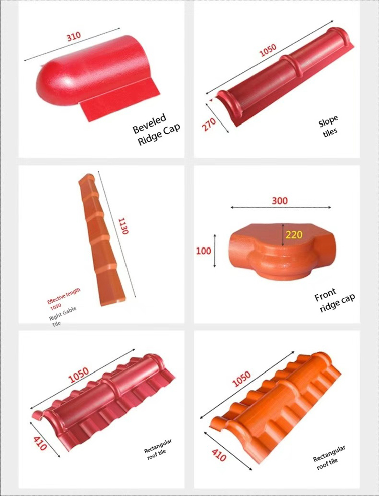 Roof Tiles Cross section size