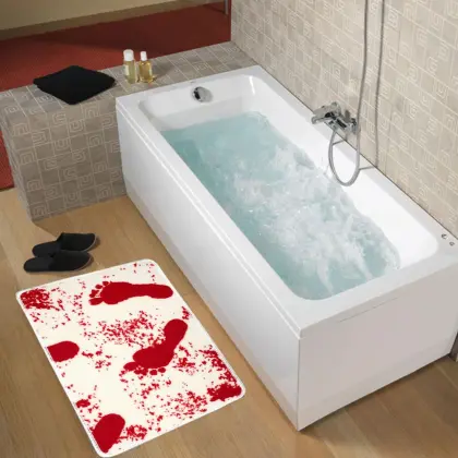 Halloween Scary Horror Novelty Blood Footprint Bath Tub Toilet Rug Shower Carpet Bathroom Floor Mats Bath Mats
