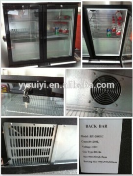 Fan Direct Cooling Self-Evaporation water tray 3 glass door drink back bar