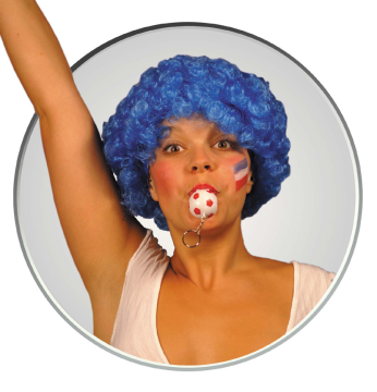 Unisex Short Fluffy Afro Wig - Kinky Curly Disco Hippie Wig for Cosplay and Parties (Blue)
