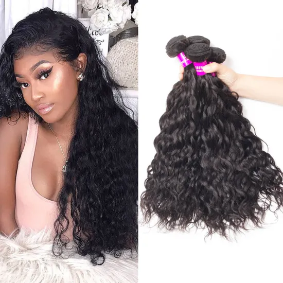 Hot Sale Hair Accessory Mink Silky Indian Hair Water Wave Curly Bundles Raw Virgin Hair