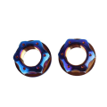 burnt blue color Titanium flange nut motorcycle nuts