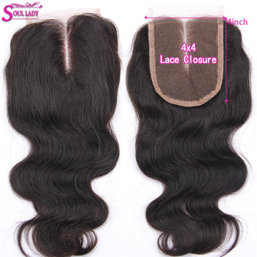 Soul Lady 4X4 5x5 6x6 Lace Closure Remy 100% Human Hair Peruvian Body Wave Closure Pre Plucked 13x4 Ear To Ear Lace Frontal