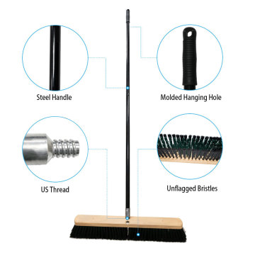 Wholesale High Quality Wooden Wood Heavy Duty Push Broom Heads 18\" & 24\