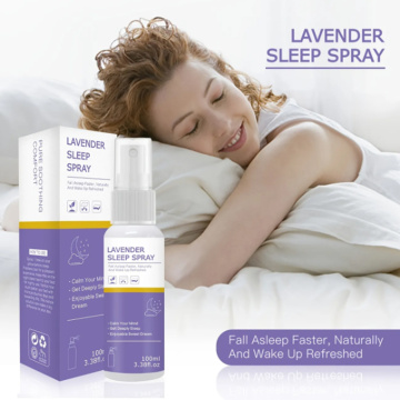 OEM Private Label Private Lavanda Orgânica Essential Oil Sleep Sleep Pillow Spray Ajudando todo o Spray de Sleeping Deep