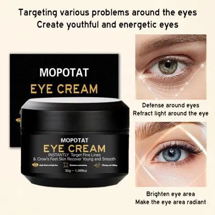 MOPOYAT Eye Cream 30g - Smoothing, Firming & Brightening for Dark Circles & Eye Wrinkles
