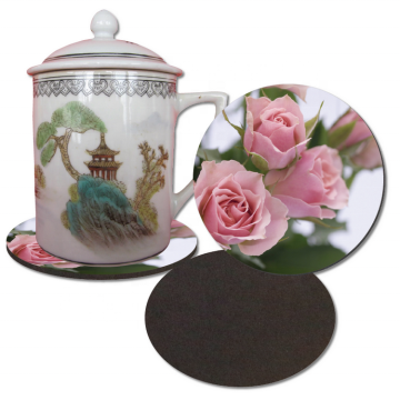 Bentuk bundar Eva Mat &amp; Flower Foam Coaster - dalam stok