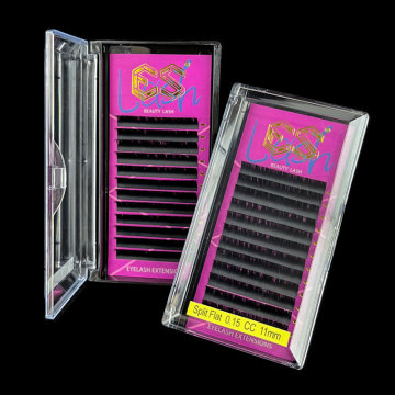 DIY Handmade Split Flat Eyelash Extension Kit - Long Wear Mink Curl Lashes