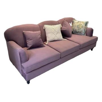 French Antique Classical Loveseat - Small 3 Seaters Double Purple Velvet Sofa