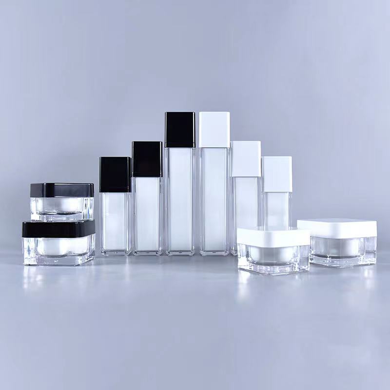 Acrylic Square Emulsion Essence Jar Set Skin Care