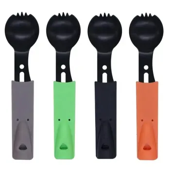 Stainless Steel 7-in-1 Survival MultiTool: Spoon, Fork, Knife, Bottle Opener, Saw, and Rope
