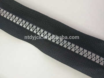 Waterproof black nickel teeth resin zipper plastic zip wholesale