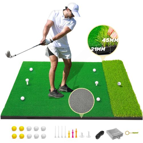 Estera de golpe de golf de césped doble de 6 tee 4x5 pies