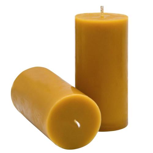 China Large Natural Beeswax Pillar Candles For Clean Air Manufactory