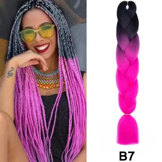 Wholesale Hot Quality Cheap Price 24-inch Ombre Braid Hair for Crochet Braids