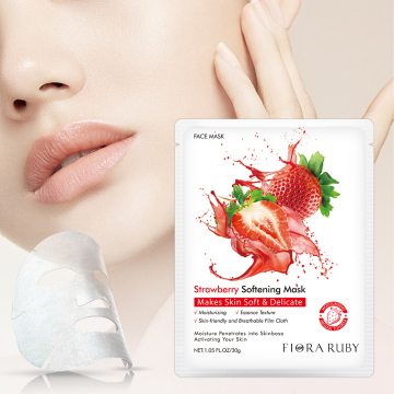 Korean Organic Brightening Vegan Face Mask Sheet - Private Label Strawberry Facial Mask for Skin Care