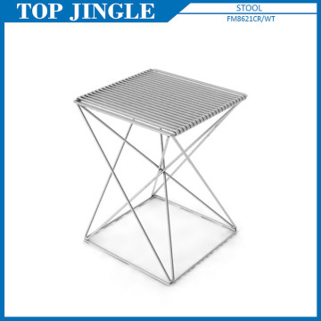 Unique Design Square Metal White Color Bath Chair