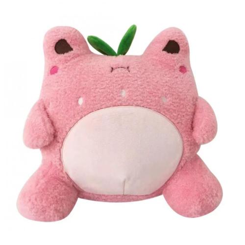 Pink peach frog plush throw pillow creative toy