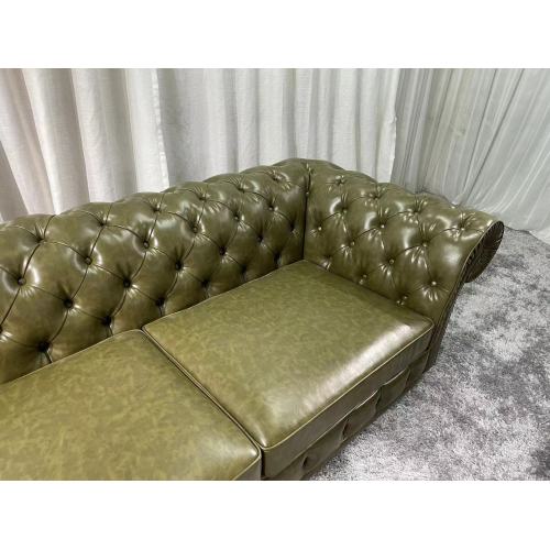 Genuine leather couch Chesterfield Luxury living room sofa