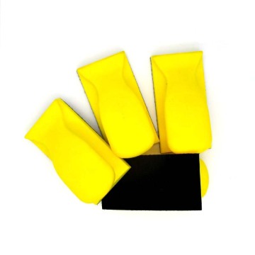 66x126mm Yellow Hook and Loop PU Foam Handle Polishing Pad