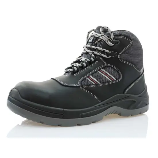 Steel toe and steel plate genuine leather safety shoes for men