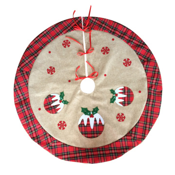 Christmas pudding tree skirt with scottish style