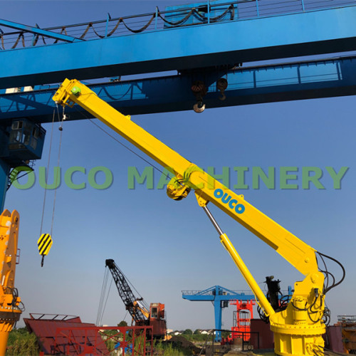 0.2T20M Telescopic Boom Marine Crane พร้อมกระบอกไฮดรอลิก