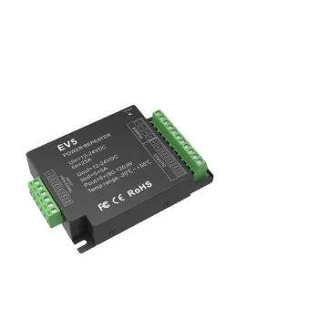 EV5 5 Channel Power Repeater DC12 DC24 LED Amplifier for RGB CCT with Controller