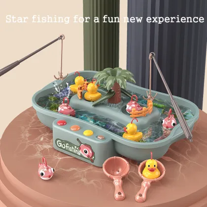 Kids Fishing Toys Electric Water Cycle Music Light Baby Bath Toys Child Game Play Fish Outdoor Toys Fishing Games For Children