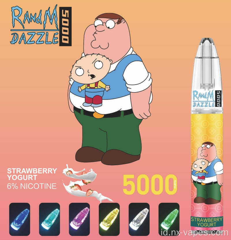 Pena vape sekali pakai yang dikenakan Randm Dazzle 5000 terbaru