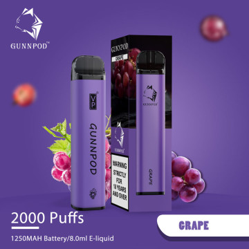 Atacado 100% original Gunnpod 2000 Puffs Disposable vape
