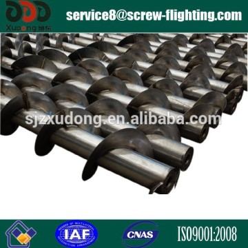 continuous wound screw flighting conveyor for harvest