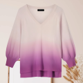 Bahar Etkinlikleri için Zarif Pembe-Mor Degrade Bluz
