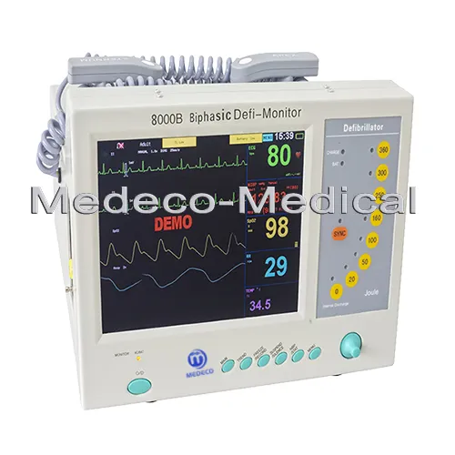 Monophasic / Biphasic Portable Cardiac Defibrillator ICU Room Defibrillator with Monitor Me 8000b