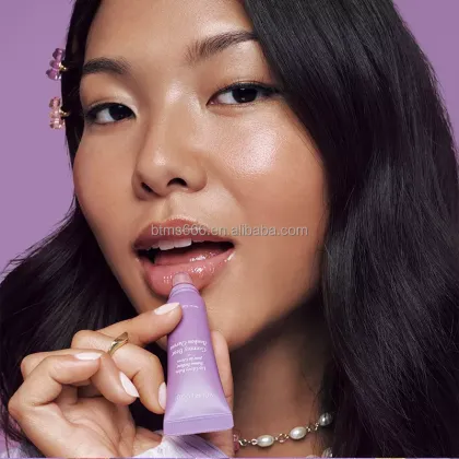 Vegan Strawberry Moisturizing Gel Pink Lip Balm for Collagen-Enhanced Wrinkle Care