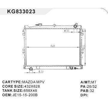 auto radiator car:MAZDA MPV OEM:JE15-15-200B