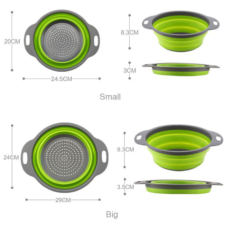 kitchen foldable rubber strainer