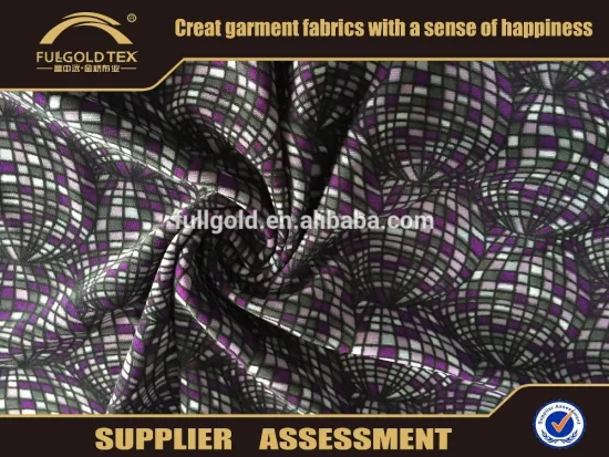 2016 new fabric ITY fabric small square printed fabric in keqiao fullgold