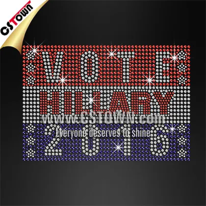 VOTE HILLARY 2016 iron on transfers rhinestone