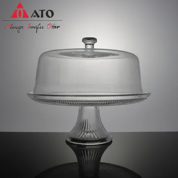 Clear Glass Round Cake Plate Trays Glass Dome