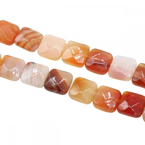 Natural Stone Faceted Square Loose Beads Gemstone Crystal Loose Beads for Diy Jewelry Making 20CM a String, Size 12x12x6MM